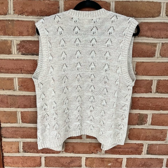 Open front, open knit sweater vest - Picture 3 of 8